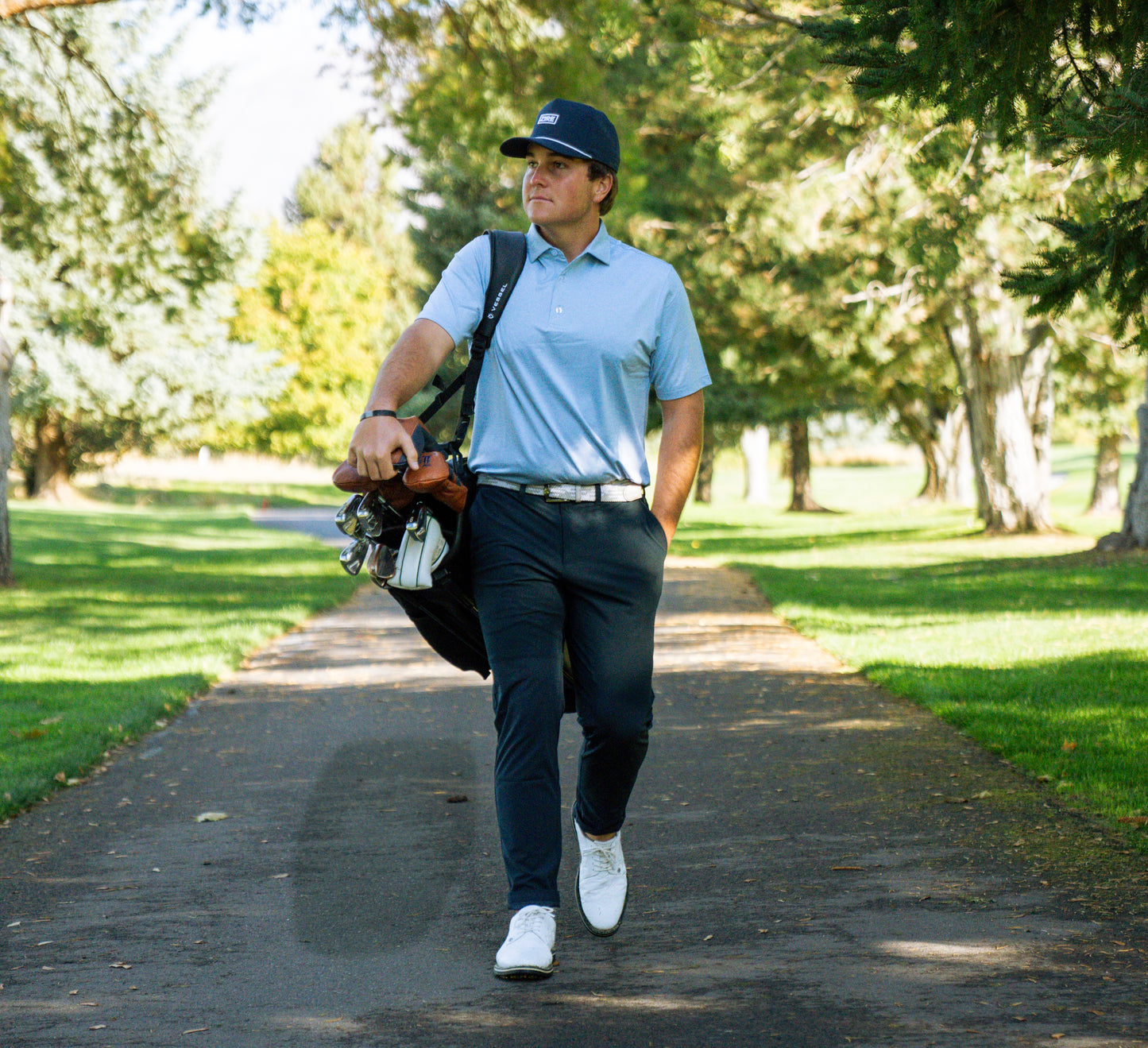 THE HEATHER LIGHT BLUE PERFORMANCE POLO