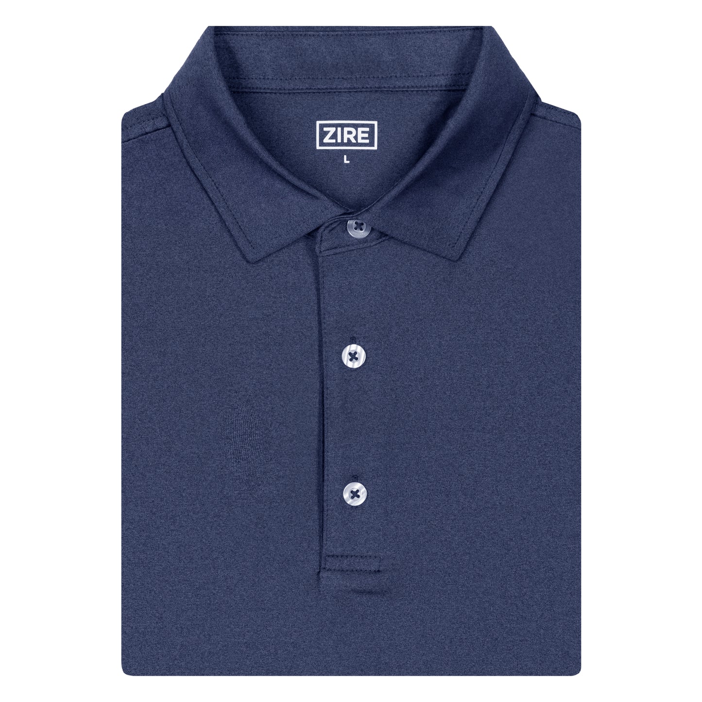 THE HEATHER NAVY PERFORMANCE POLO