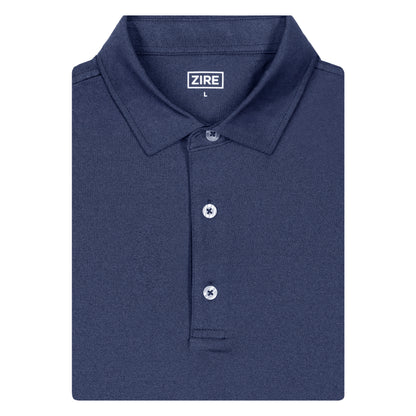 THE HEATHER NAVY PERFORMANCE POLO