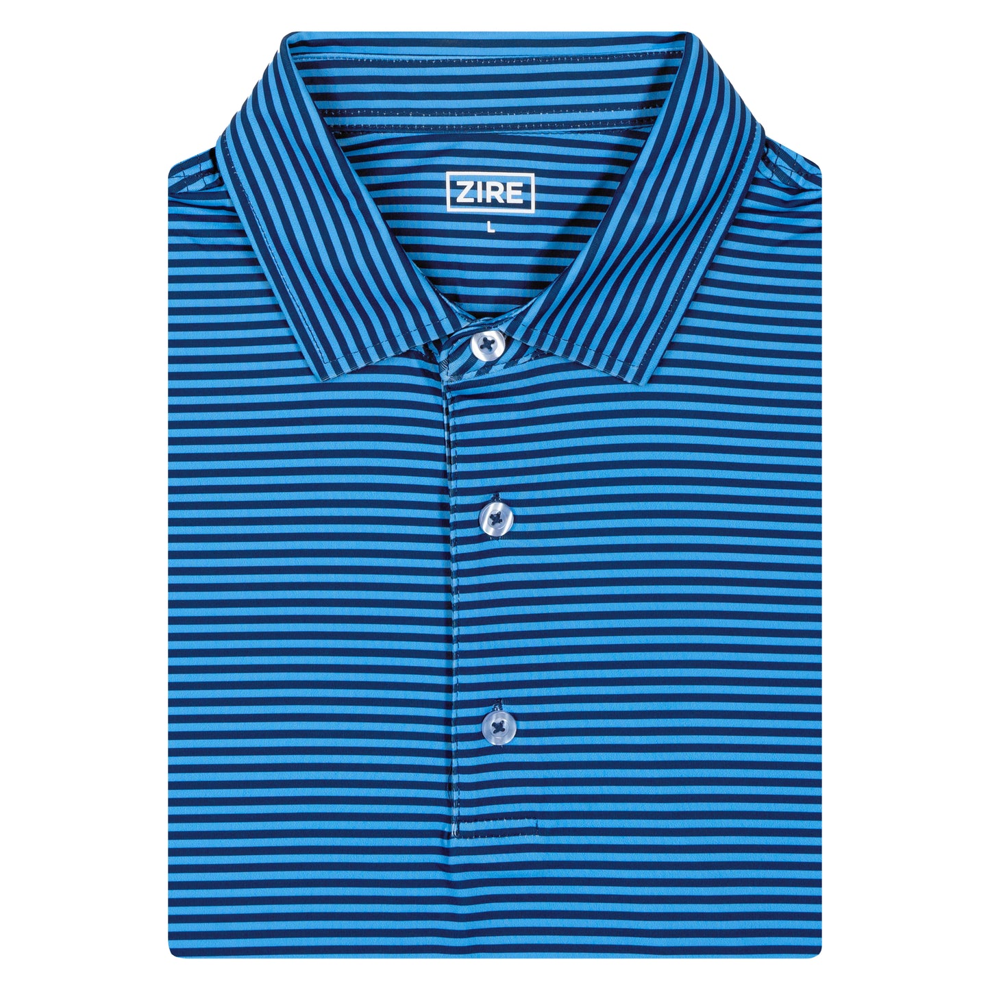 THE BLUE & NAVY STRIPE PERFORMANCE POLO