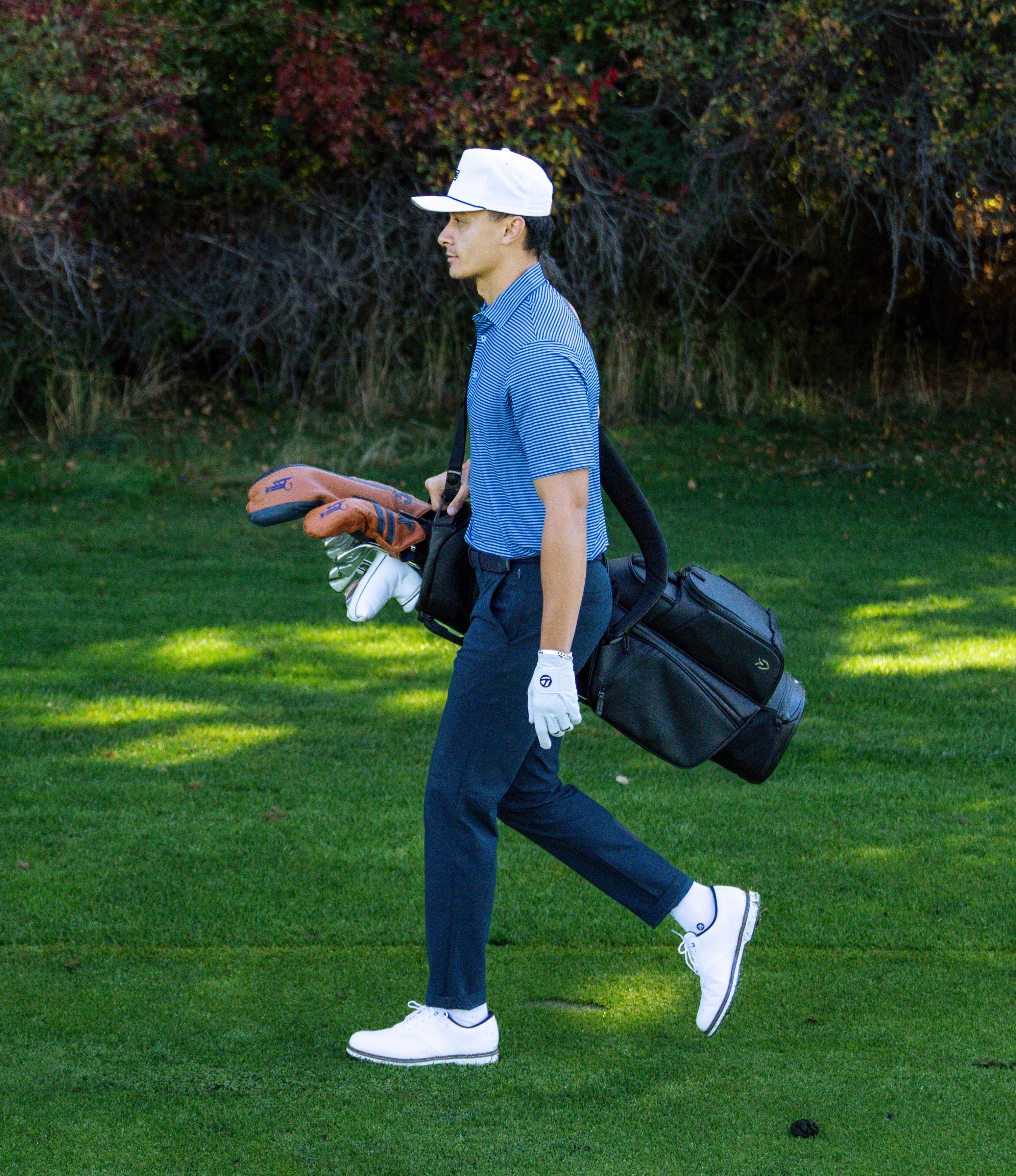 THE BLUE & NAVY STRIPE PERFORMANCE POLO