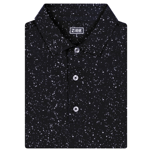 THE BLACK & WHITE SPLATTER PERFORMANCE POLO