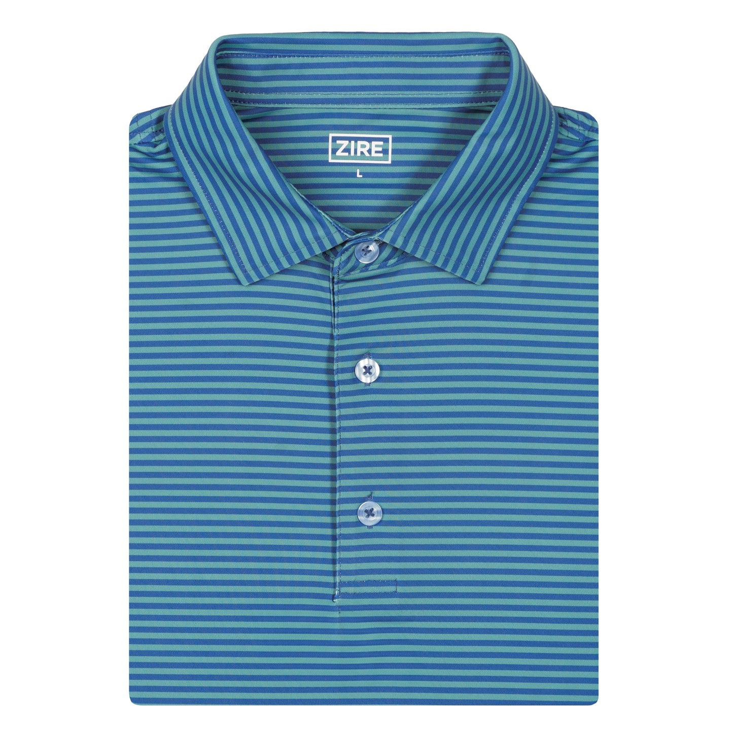 THE GREEN & NAVY STRIPE PERFORMANCE POLO