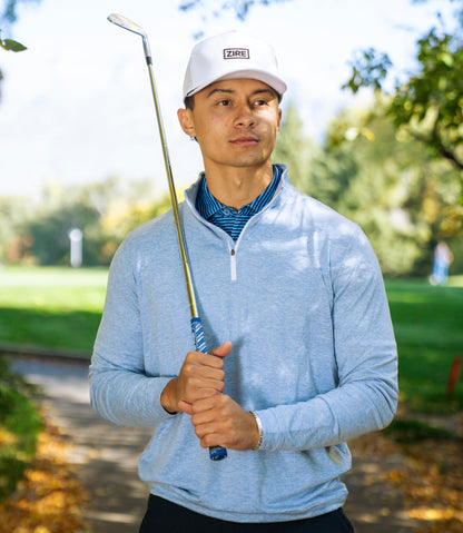 THE HEATHER LIGHT BLUE PERFORMANCE Q-ZIP