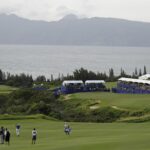 A golfer tees off during the Hyundai Tournament of Champions at Kapalua, Hawaii