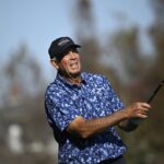 Tom Lehman tees off during the PNC Championship golf tournament in Orlando