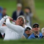Phil Mickelson hits from the tee at Torrey Pines during the Buick Invitational