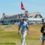 Rory McIlroy walks to the green during a practice round at the 2026 U.S. Open at Shinnecock Hills Golf Club