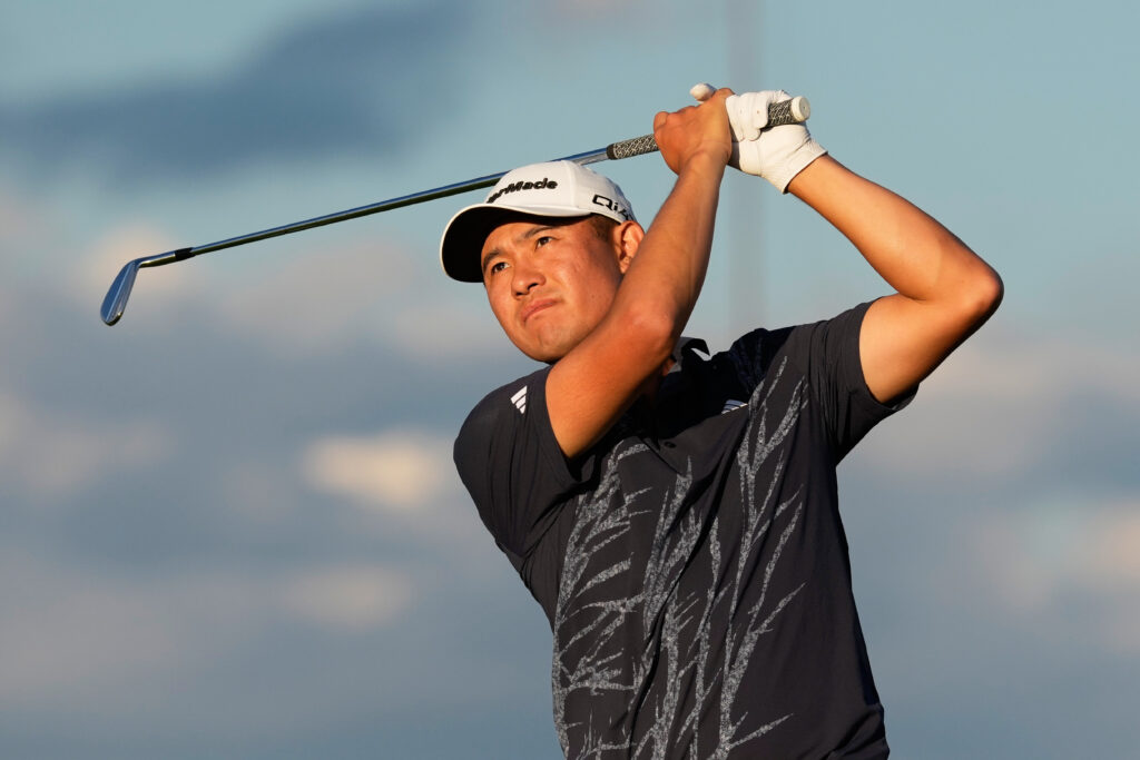 Collin Morikawa tees off at the 2026 U.S. Open at Shinnecock Hills