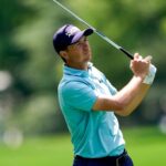 Jordan Spieth hits from the fairway at the 2026 Truist Championship