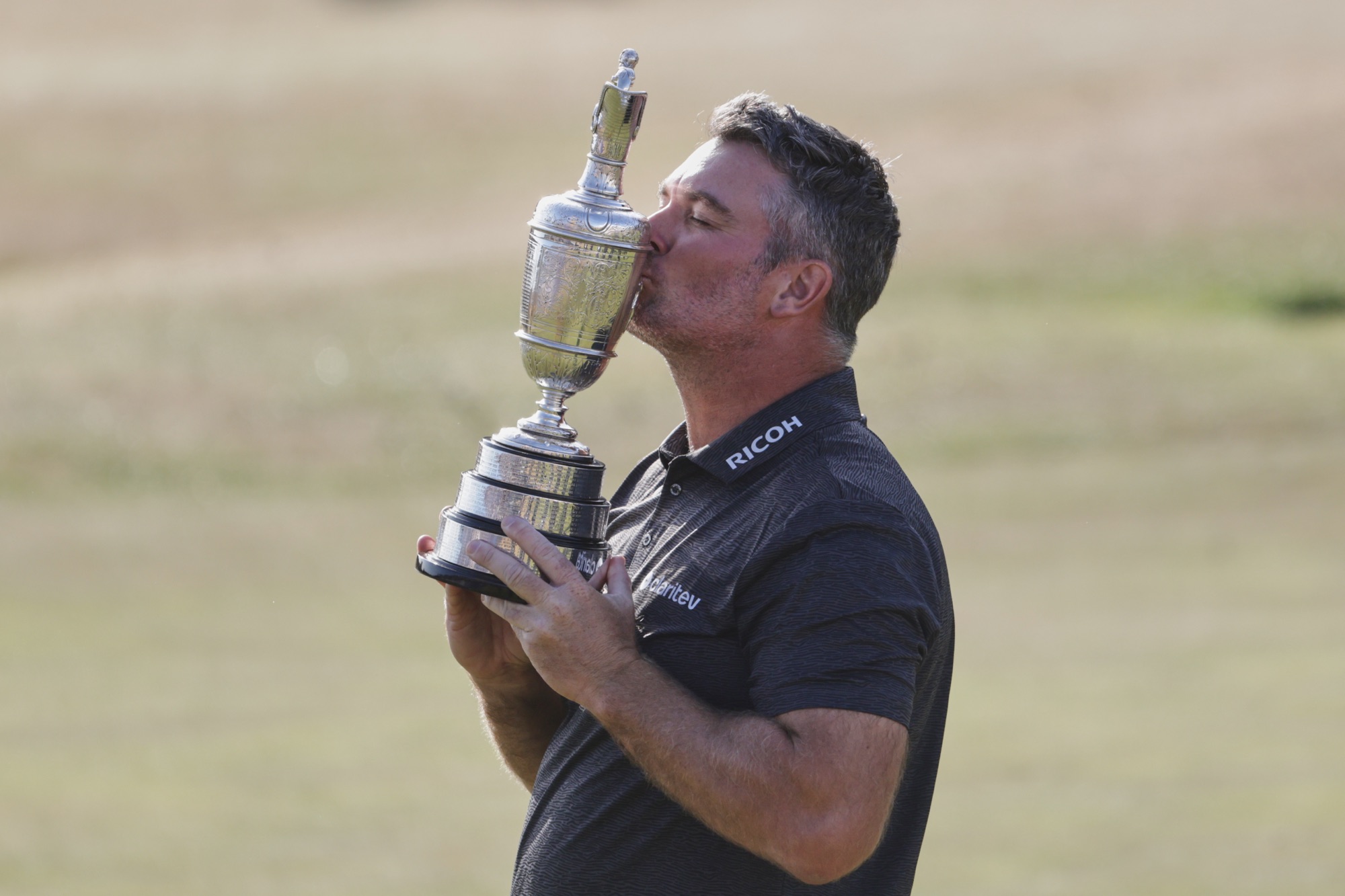 Ryan Fox kisses the Claret Jug after winning the 2026 Open Championship at Royal Birkdale