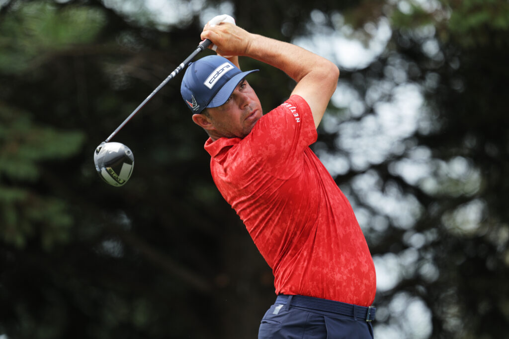 Gary Woodland hits a tee shot at the 3M Open