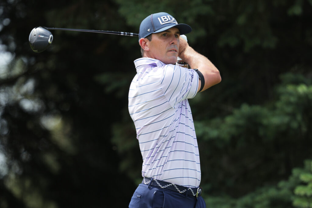 Billy Horschel hits from the tee during the 2026 3M Open golf tournament