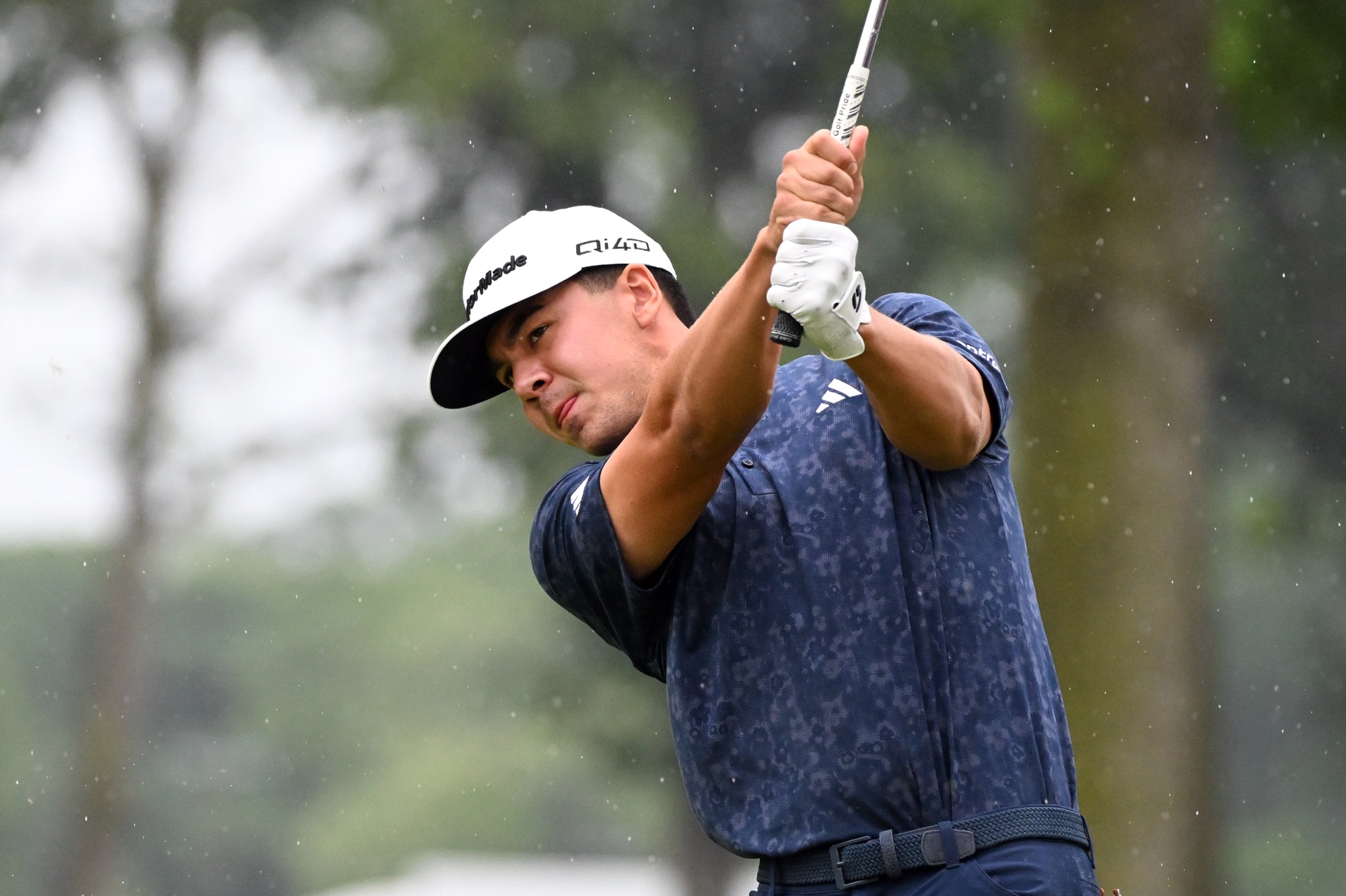 Michael Thorbjornsen hits from the fifth tee during the final round of the Rocket Classic
