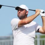 Scottie Scheffler tees off during the final round of the 3M Open