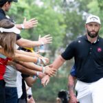 Jon Rahm walks to the sixth tee during a LIV Golf event