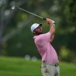 Scottie Scheffler hits a tee shot at the St. Jude Championship