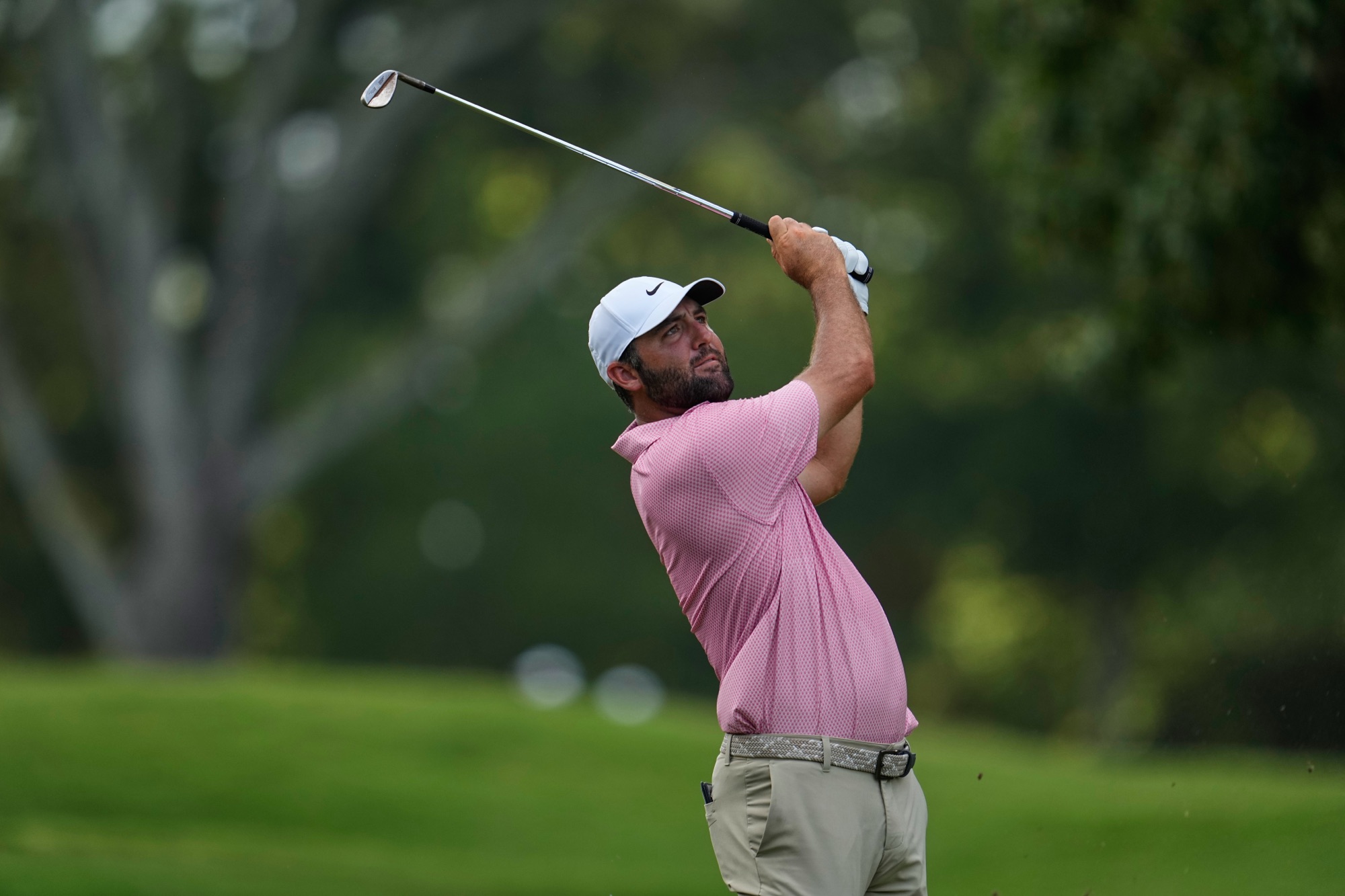 Scottie Scheffler hits a tee shot at the St. Jude Championship