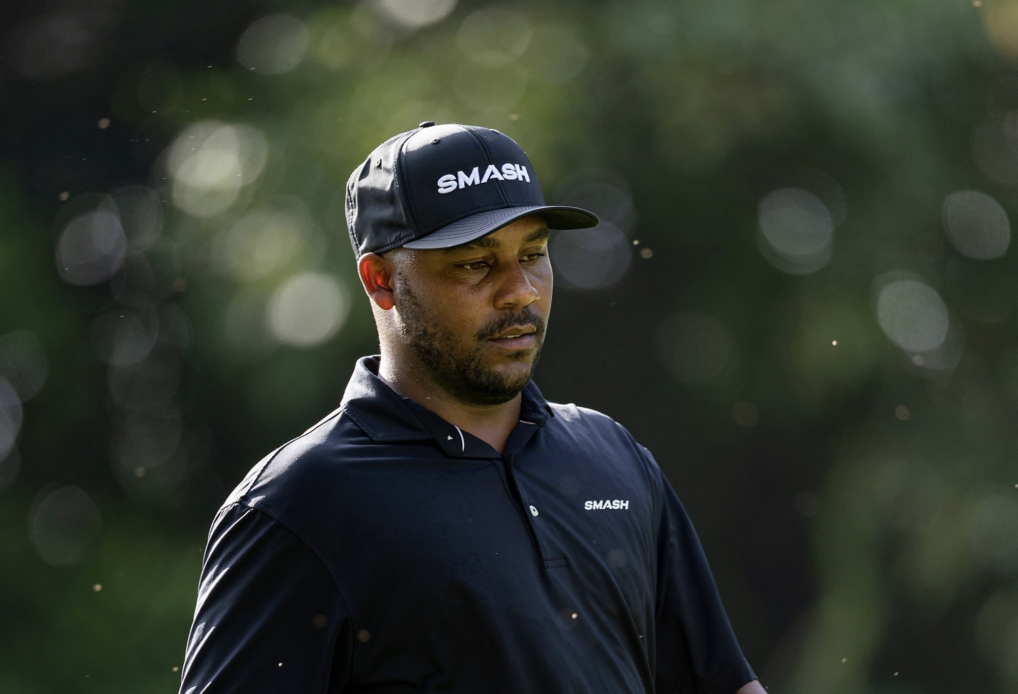 Harold Varner III looks on during the third round of Aramco LIV Golf Singapore at Sentosa Golf Club