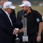 Shane Lowry celebrates winning the 2026 Irish Open