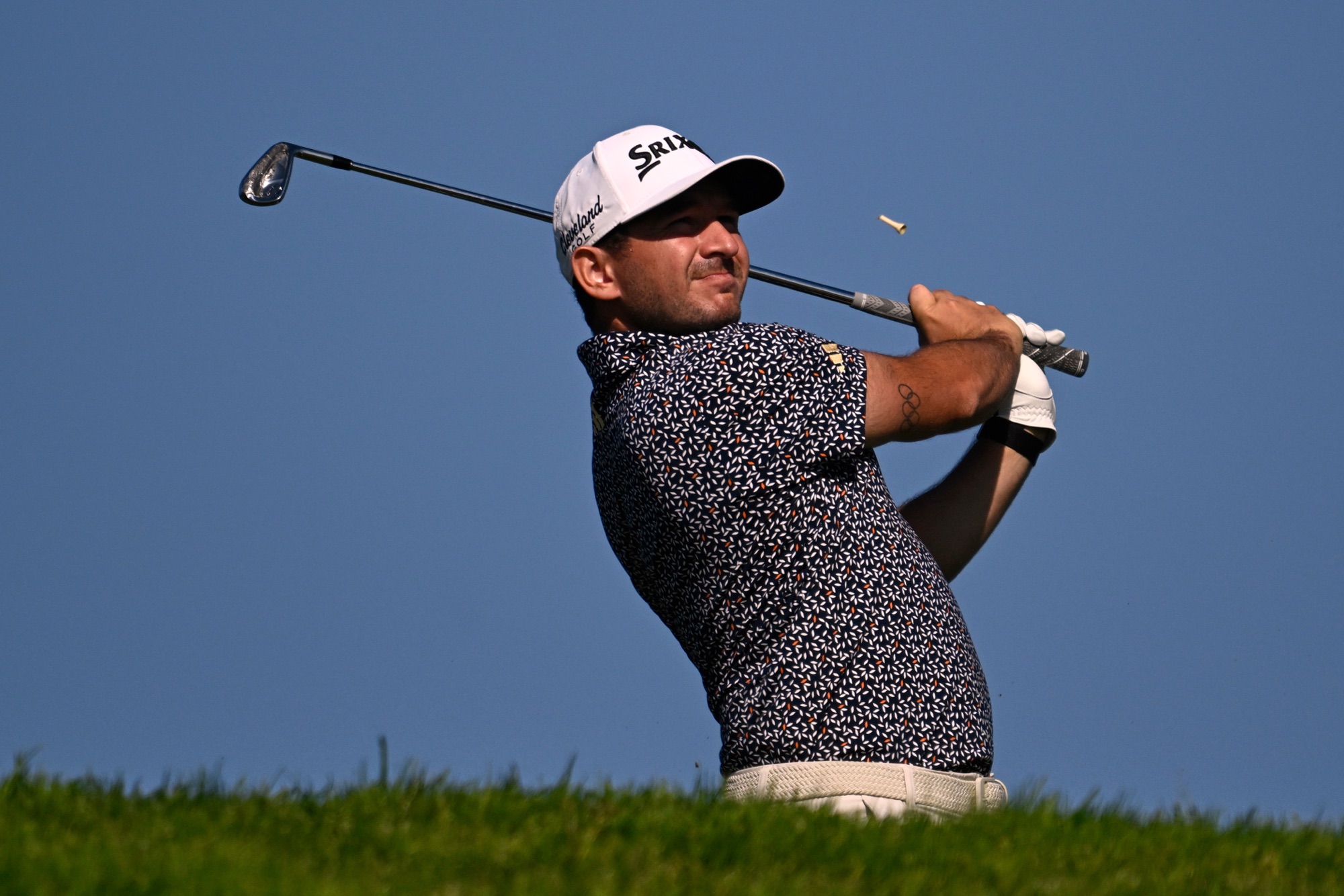 Alejandro Tosti tees off during the first round of the Farmers Insurance Open