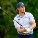 Austin Smotherman prepares on the 16th tee during the first round of the 2026 RBC Canadian Open at TPC Toronto