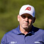 Sergio Garcia celebrates during the first round of the 2026 Open de España at Club de Campo Villa de Madrid
